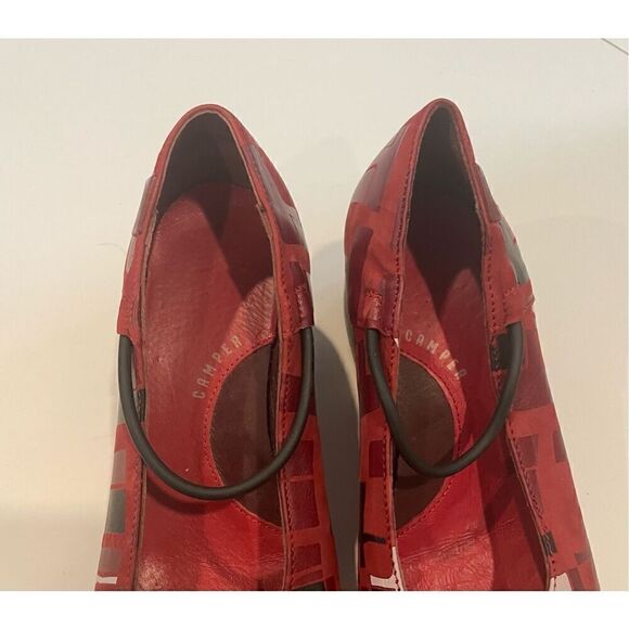 Camper women’s size 6.5 Shoes Heels Slip On Red Leather Lagenlook - Picture 10 of 10